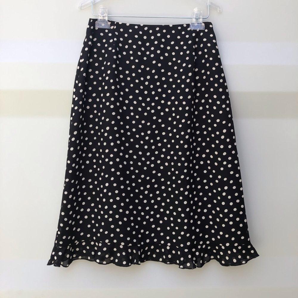 LAURA LEIGH LTD black and ivory polka dot skirt S